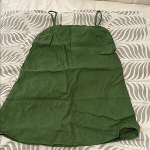 Reformation Green linen Spaghetti Strap Dress
